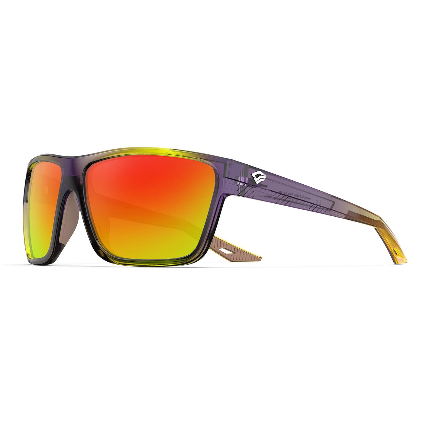 Coral Radiance Polarized Sunglasses for Men and Women - Ideal for Driving Fishing Cycling and Running,UV Protection - Purple Frame & Orange Lens