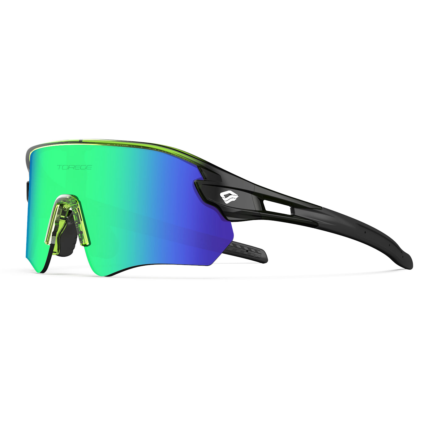 Emerald Glow Ultra Lightweight Sports Sunglasses for Men & Women with Lifetime Warranty - Ideal for Cycling, Hiking, Fishing, Golf & Running - Black