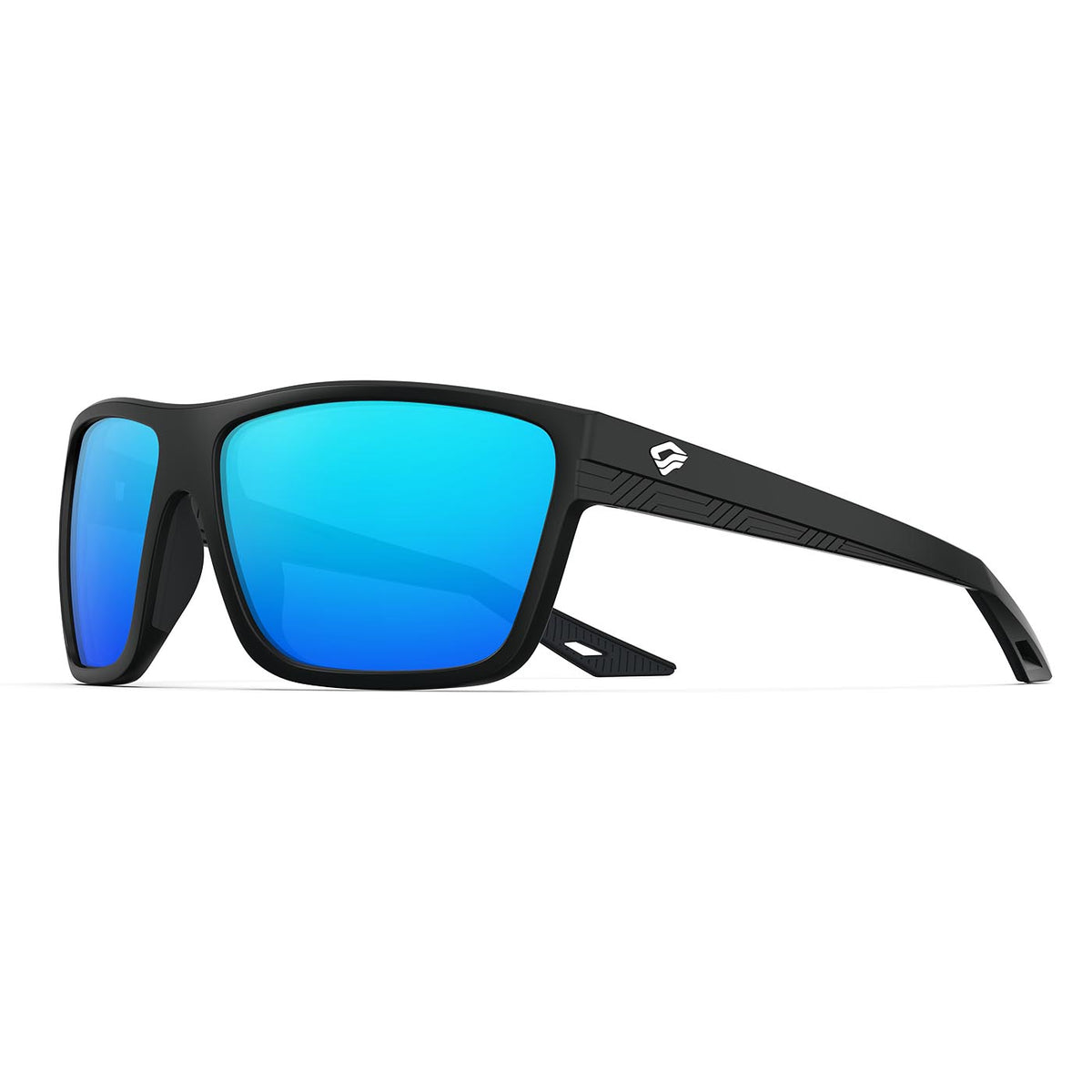 Icebreaker Sports Polarized Sunglasses - Lifetime Warranty - Men & Women Glasses  for Golf, Fishing, and More - Black Frame & Blue Lens