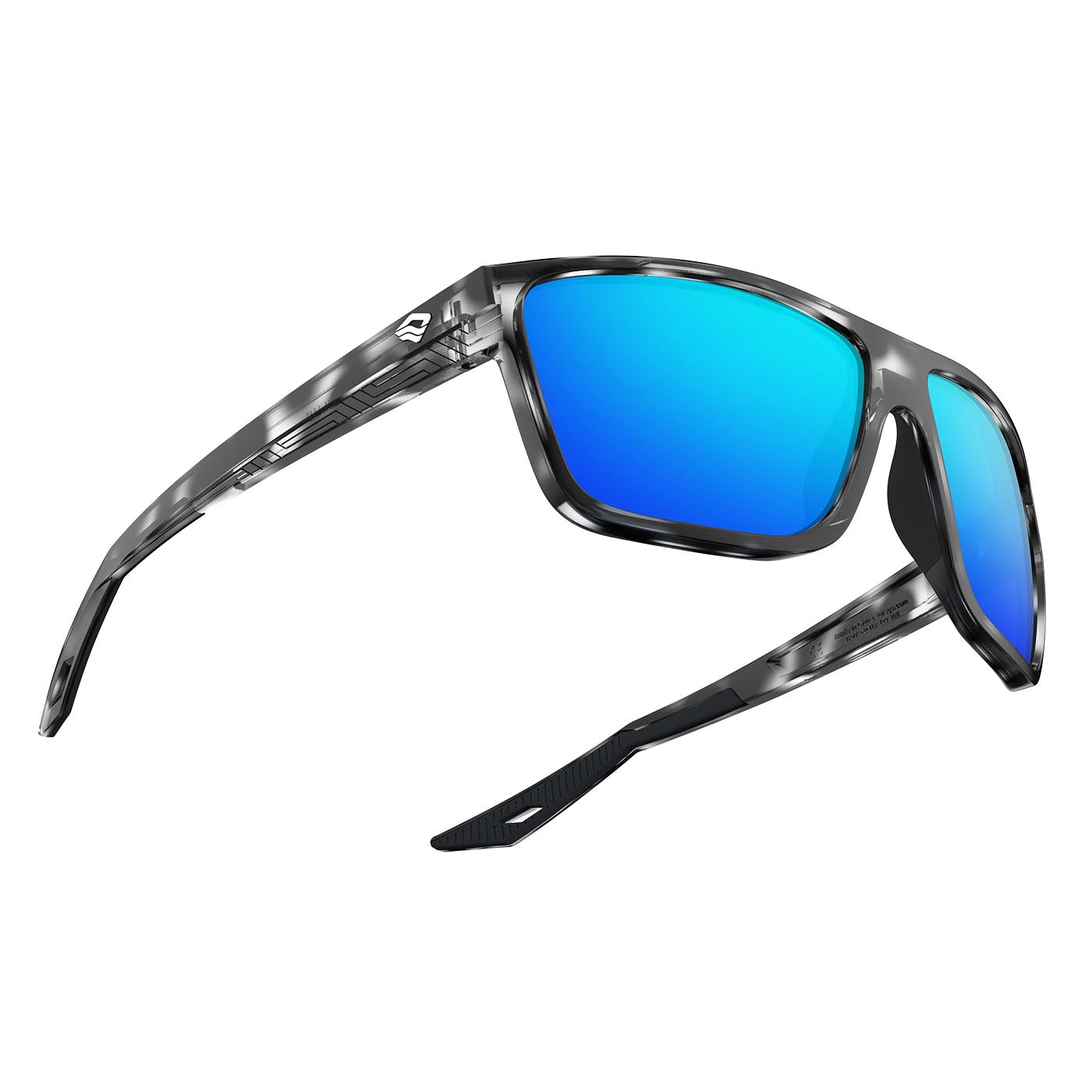Black Reef Sports Polarized Sunglasses For Men Women With Lifetime Warranty  - Ideal for Running, Cycling, Driving, Fishing & Outdoor Activities - Black  Frame & Polarized Blue Mirrored