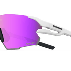 Gaiety Sport Sunglasses -  Matte White Wrap Around Frame & Neon Pink Lens - Quarter